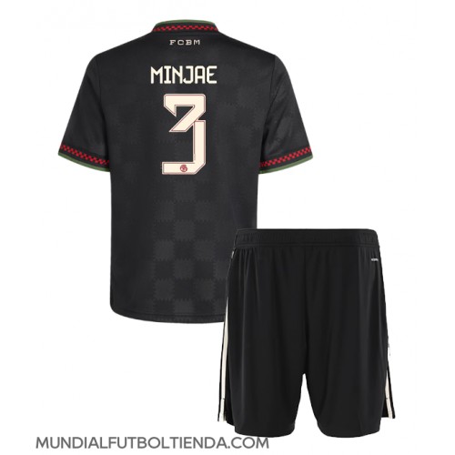 Camiseta Bayern Munich Kim Min-jae #3 Tercera Equipación Replica 2025-26 para niños mangas cortas (+ Pantalones cortos)